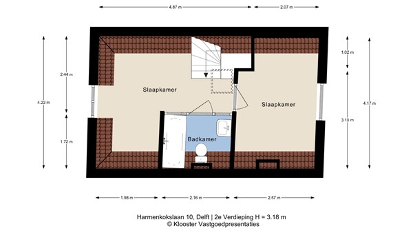 Plattegrond - Harmenkokslaan 10, 2611 TR Delft - 2e Verdieping.jpeg